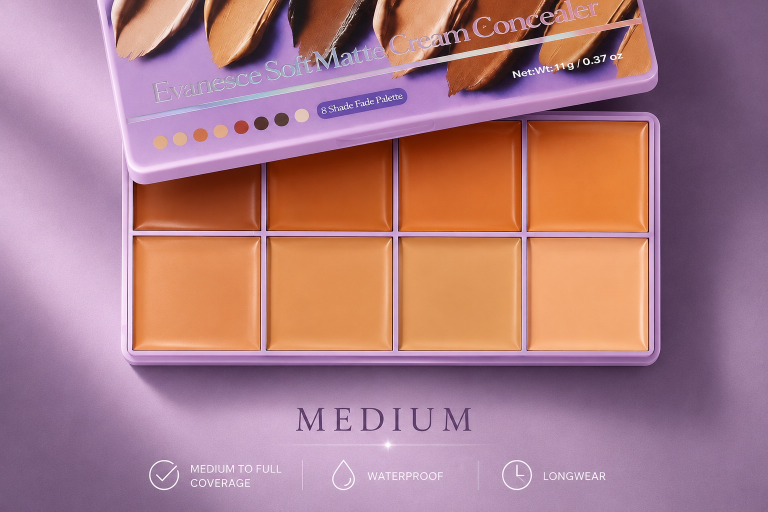 Velvet Cover™  Palette Correctrice & Contour 8 Teintes